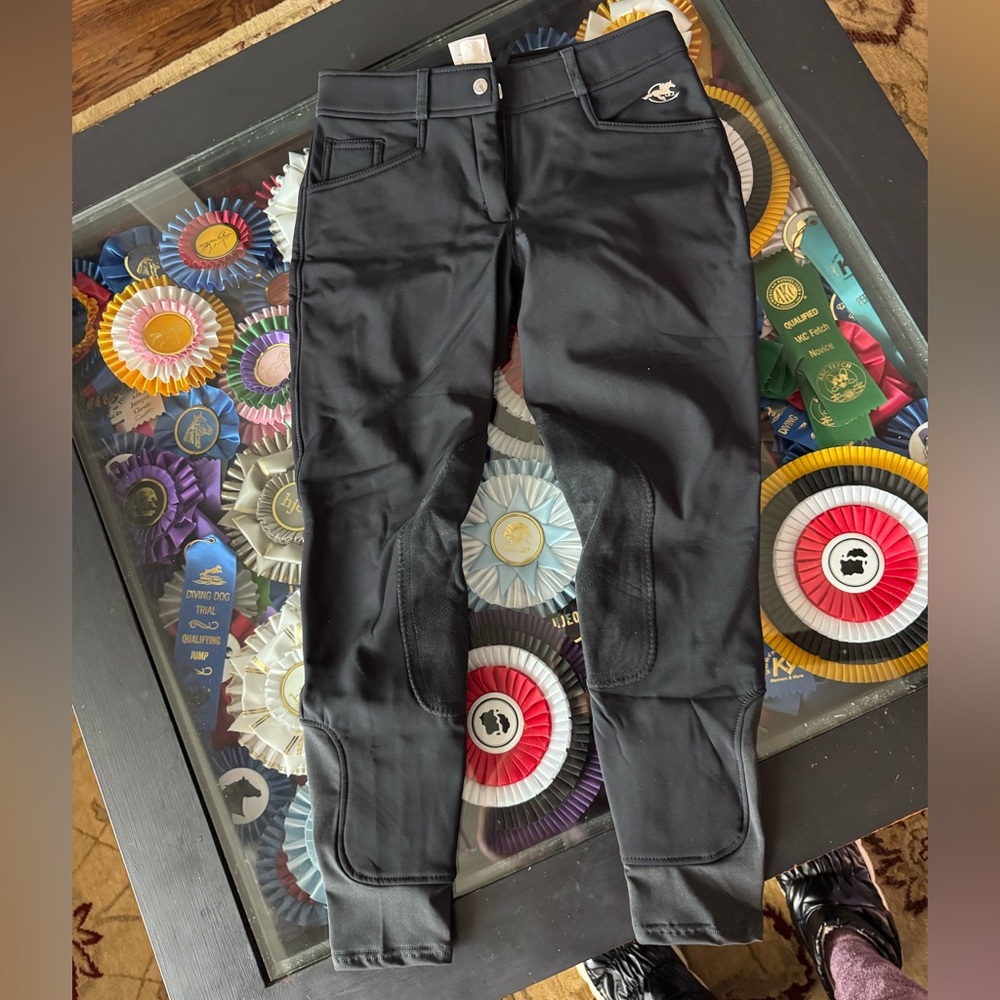 Black Equestrian Breeches with Knee Patches